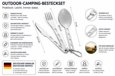 Outdoor Campingbesteck Set Edelstahl Reisebesteck Karabiner Camping Besteck