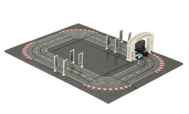 Elektrische Autorennbahn Bausteine Kompatibel Klemmbausteine 2 Autos Controller