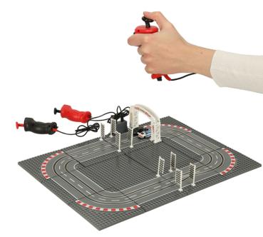 Elektrische Autorennbahn Bausteine Kompatibel Klemmbausteine 2 Autos Controller