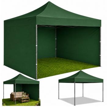 Profi Faltpavillon 3x3m STAHLGESTELL Wasserdicht 420D Expresszelt grün