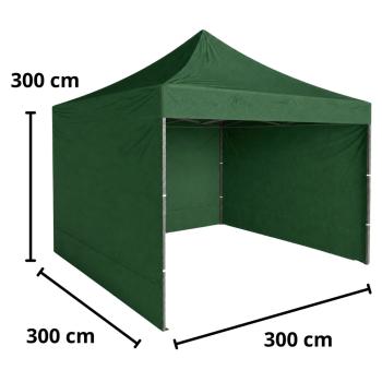 Profi Faltpavillon 3x3m STAHLGESTELL Wasserdicht 420D Expresszelt grün