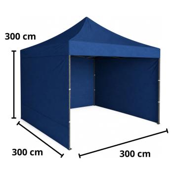 Profi Faltpavillon 3x3m STAHLGESTELL Wasserdicht 420D Expresszelt blau