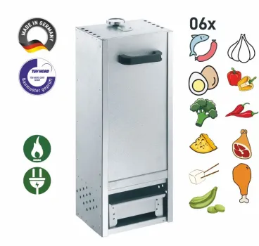 Peetz Räucherofen Smoker verzinkt Räucherschrank Fisch Fleisch Grill 65x26x21cm