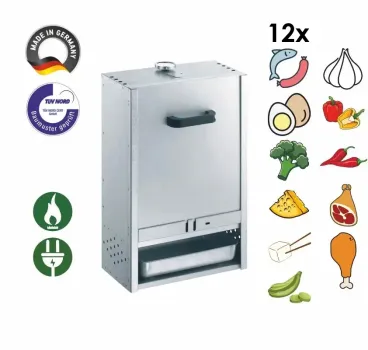 Peetz Räucherofen Smoker verzinkt Räucherschrank Fisch Fleisch Grill 60x39x28cm