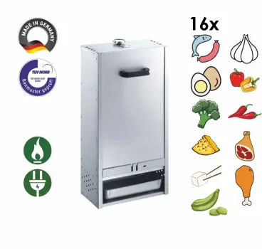 Peetz Räucherofen Smoker verzinkt Räucherschrank Fisch Fleisch Grill 75x39x28cm