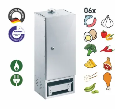 Peetz Räucherofen Smoker verzinkt Räucherschrank Fisch Fleisch Tür 65x26x21cm