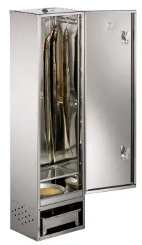 Preview: Peetz Räucherofen Smoker verzinkt Räucherschrank Fisch Fleisch Tür 100x26x21cm