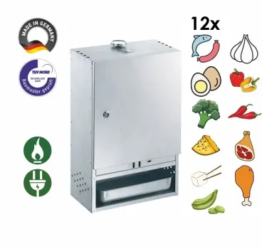 Peetz Räucherofen Smoker verzinkt Räucherschrank Fisch Fleisch Tür 60x39x28cm