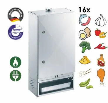 Peetz Räucherofen Smoker verzinkt Räucherschrank Fisch Fleisch Tür 75x39x28cm