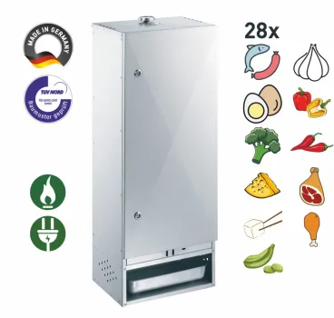 Peetz Räucherofen Smoker verzinkt Räucherschrank Fisch Fleisch Tür 100x39x28cm