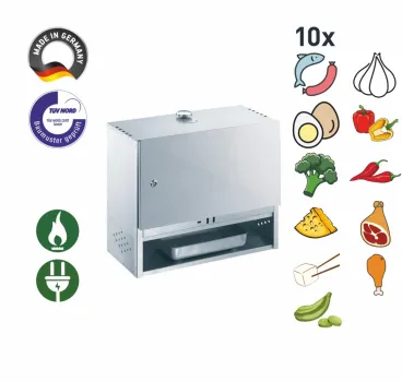Peetz Räucherofen Smoker verzinkt Räucherschrank Fisch Fleisch Tür 50x60x28cm