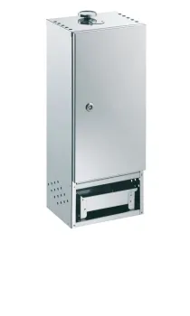 Preview: Peetz Edelstahl Räucherofen doppelwandig Schrank Fisch Fleisch 65x26x21cm Tür