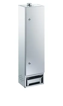 Preview: Peetz Edelstahl Räucherofen doppelwandig Schrank Fisch Fleisch 100x26x21cm Tür