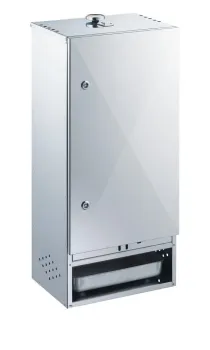 Preview: Peetz Edelstahl Räucherofen doppelwandig Schrank Fisch Fleisch 85x39x28cm Tür