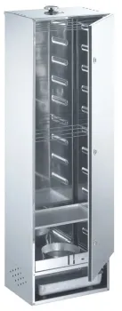 Preview: Peetz Edelstahl Räucherofen doppelwandig Schrank Fisch Fleisch 120x39x28cm Tür