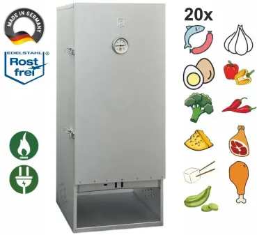 Peetz isolierter Räucherofen Edelstahl Räucherschrank 85x39x28cm Fleisch Fisch 
