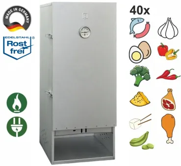 Peetz isolierter Räucherofen Edelstahl Räucherschrank 120x39x28cm Fleisch Fisch 