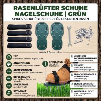 Preview: Rasenlüfter Schuhe Nagelschuhe Vertikutierer Lüfterschuhe Gartenschuhe Estrich