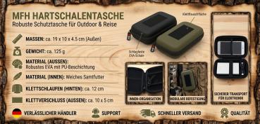 Preview: MFH Hartschalentasche Hardcase Klett Schutztasche Organizer Etui 19x10cm Outdoor