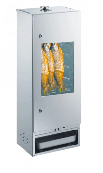 Preview: Peetz Edelstahl Räucherofen doppelwandig Fenster Räucherschrank 100x39x28cm Tür