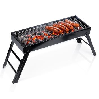 Preview: Holzkohlegrill Klappgrill Campinggrill BBQ Grill tragbar faltbar 77cm Reisegrill