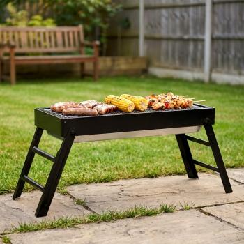 Holzkohlegrill Klappgrill Campinggrill BBQ Grill tragbar faltbar 77cm Reisegrill