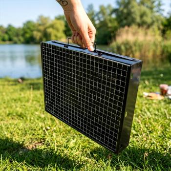 Preview: Holzkohlegrill Grill Klappgrill Koffergrill Campinggrill Tragbar BBQ 40cm Angeln