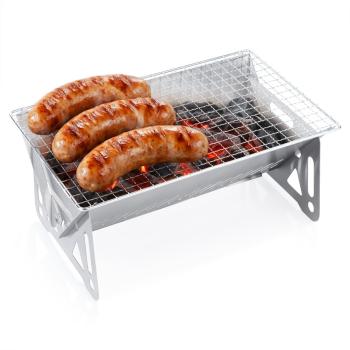Edelstahl Holzkohlegrill Camping Klappgrill Faltgrill Mini Grill 28x18x12cm