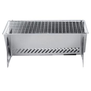 Preview: Edelstahl Holzkohlegrill Camping Klappgrill Faltgrill Mini Grill 28x18x12cm