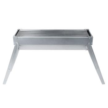 Edelstahl Grill Holzkohle Klappgrill Campinggrill Schaschlik Handschuhe 54x20cm
