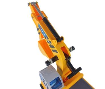 Lean Aufsitzbagger Rutschauto mit Helm Gelb Rutscher für Kinder