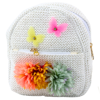 Lean Kinderrucksack bestickt mit Schmetterlingen und Blumen 2,5L 20cm Rucksack