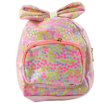 Lean Kinderrucksack mit Pailletten Blumen Schleife Hellrosa, 22cm, 2,8L Rucksack