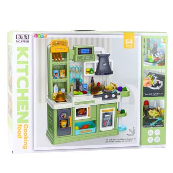 Preview: Lean Kinderküche Wasserkreislauf Farbwechsel Dampf Grün 64 Stück  Spielset Küche