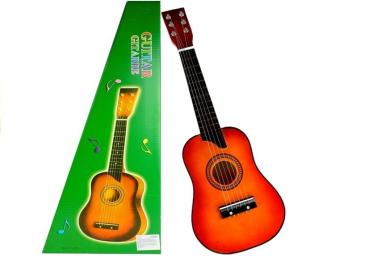 Lean Holzgitarre klassisches Musikinstrument für Kinder ROT Plektron Instrument Kinder
