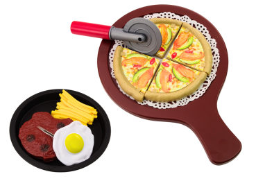 Preview: Lean Fast Food Set Steak Eis Zubehör Pizza Pommes Frites 26-tlg. Spielset Küche