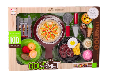 Lean Fast Food Set Steak Eis Zubehör Pizza Pommes Frites 26-tlg. Spielset Küche