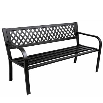 Gartenbank Sitzbank Terrasse Garten Metall 2.5-Sitzer Schwarz 120 cm Gartenmöbel