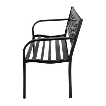 Preview: Gartenbank Sitzbank Terrasse Garten Metall 2.5-Sitzer Schwarz 120 cm Gartenmöbel