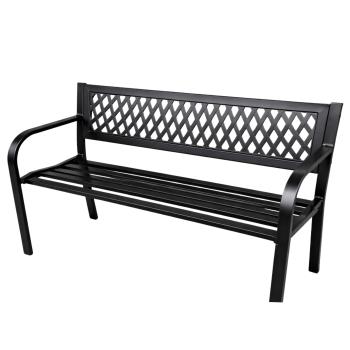 Gartenbank Sitzbank Terrasse Garten Metall 2.5-Sitzer Schwarz 120 cm Gartenmöbel