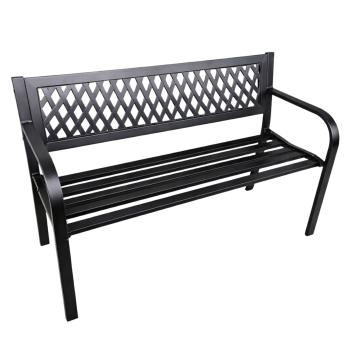 Gartenbank Sitzbank Terrasse Garten Metall 2.5-Sitzer Schwarz 120 cm Gartenmöbel