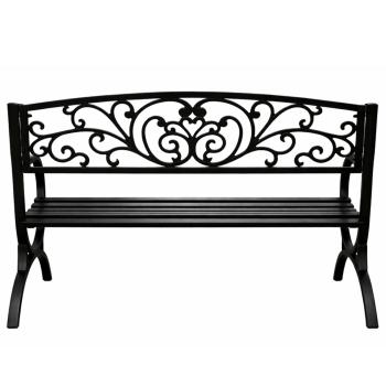 Gartenbank Sitzbank Terrasse Metall 2.5-Sitzer Gartenmöbel schwarz 127 cm schick