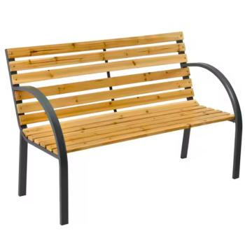 Gartenbank Holz Metall Sitzbank wetterfest 2 Sitzer Outdoor für Terasse Balkon