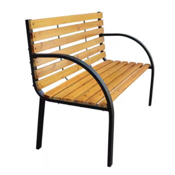 Gartenbank Holz Metall Sitzbank wetterfest 2 Sitzer Outdoor für Terasse Balkon