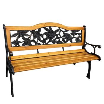 Gartenbank Parkbank Holz Metall Gartenmöbel Rückenlehne 2.5 Sitzer Sitzbank NEU