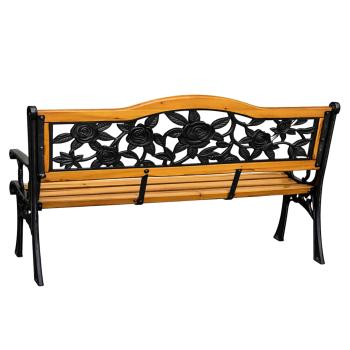 Gartenbank Parkbank Holz Metall Gartenmöbel Rückenlehne 2.5 Sitzer Sitzbank NEU