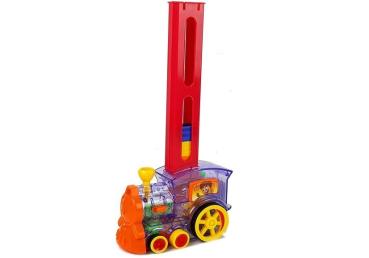 Preview: Domino Zug Spielzeug Lokomotive LED Licht Sound Bausteine Set Kinder Puzzle