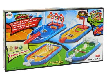 4in1 Spielecenter Kinder Basketball Fußball Bowling Dart Arcade Spielset