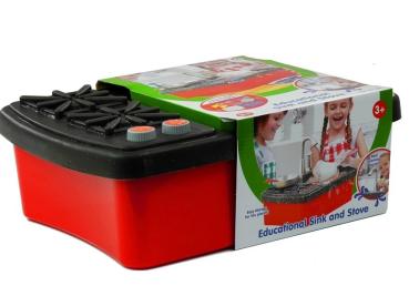 Lean Spüle Küche mit Zubehör Pfanne Becher Löffel Teller für Kinder Spielset