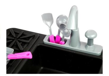 Preview: Lean Spüle Küche mit Zubehör Pfanne Becher Löffel Teller für Kinder Spielset